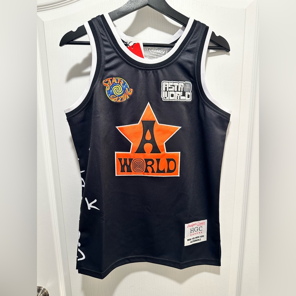 HGC Travis Scott Astroworld Basketball Jersey, Size XS